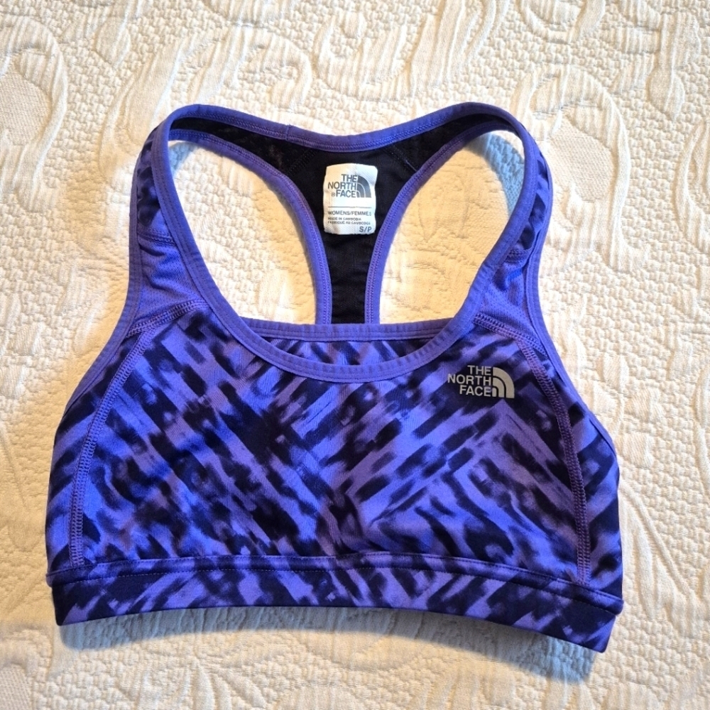 North Face women's size Small 2 tone sports bra, permanent padding EUC